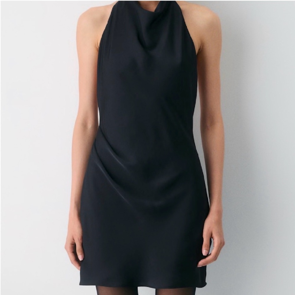 Aritzia Audience Mini Satin Dress NWT Black size 6
